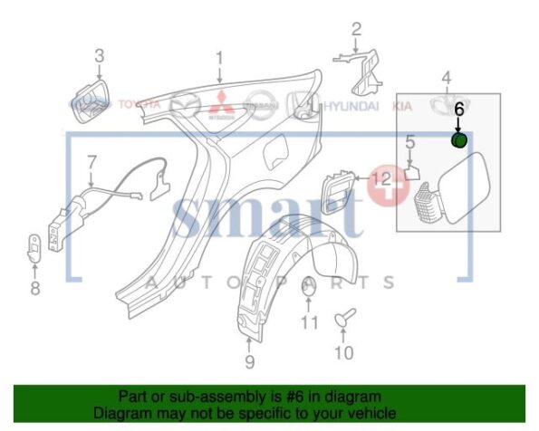 87551-3K000 BUMPER-F/FILLER DR O/SLAM